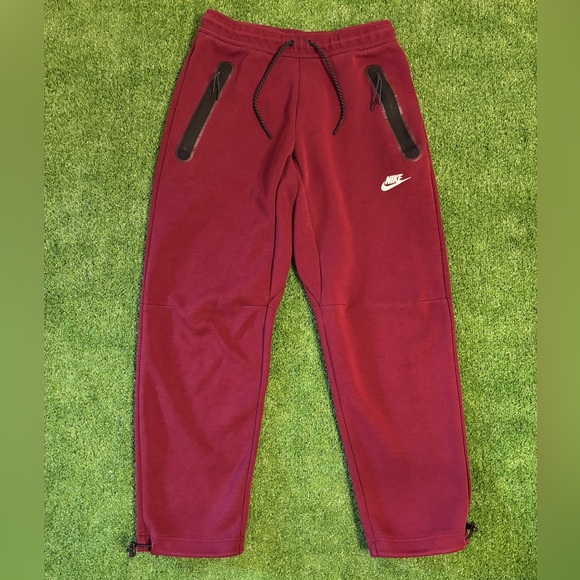 Nike Tech Red Fleece Sweatpants - Picture 1 of 6